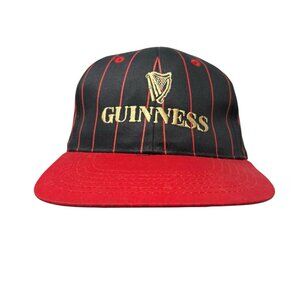 Guinness Irish Stout Beer Vintage Pinstripe Snapback Hat Cap Dad 90's Retro Logo